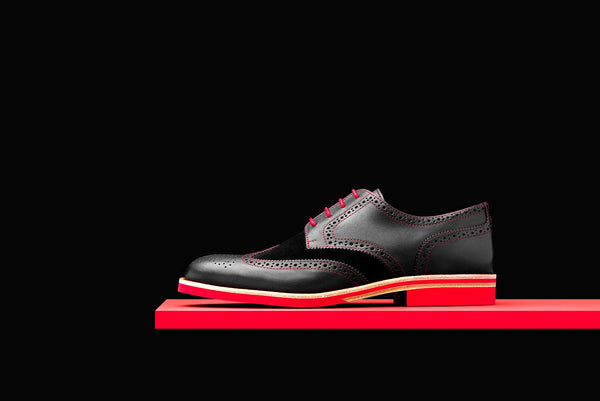 Mens Red Suede Wingtip Dress Shoes – Bold Society