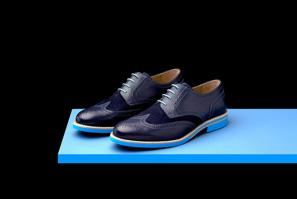 Men Blue Color Leather Shoes, Men Blue Formal Shoes, Leather