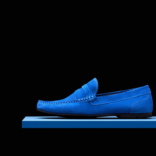 Mens Blue Suede Driving Loafers – Bold Society