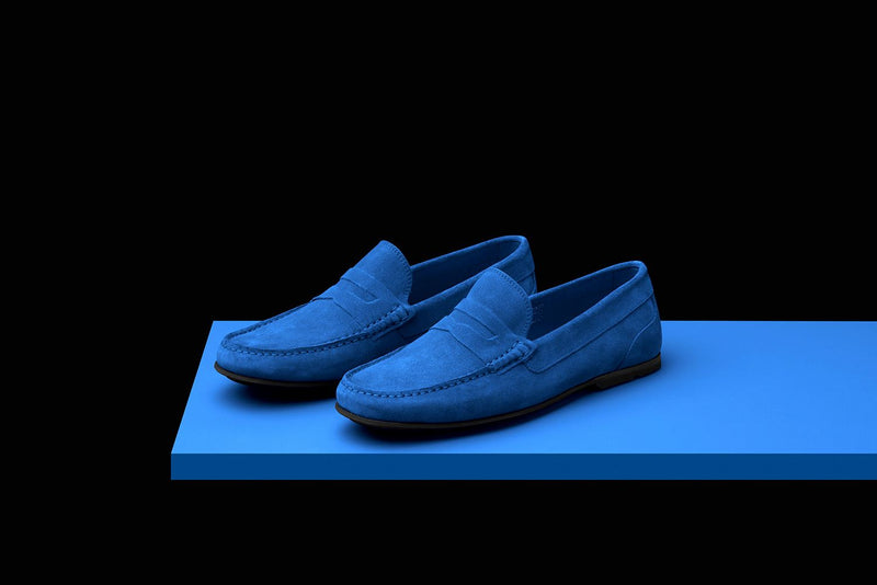 Mens Blue Suede Driving Loafers – Bold Society