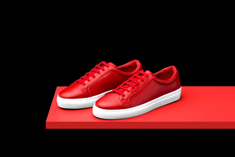 Red leather nikes Clearance
