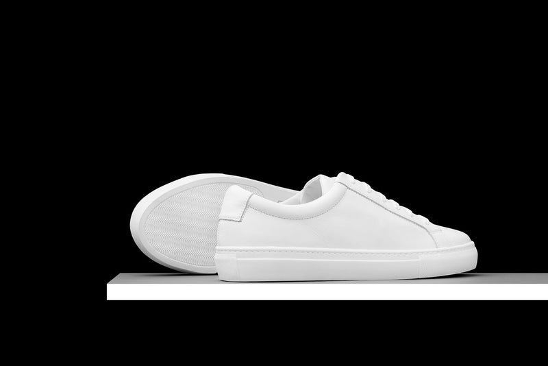 Mens White Leather Sneakers