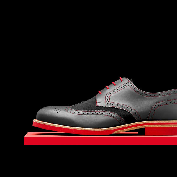 Grey shop wingtip shoes