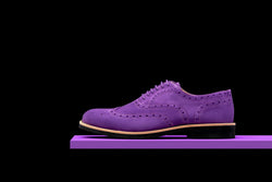 Mens Purple & Black Suede Wingtip Dress Shoes 333